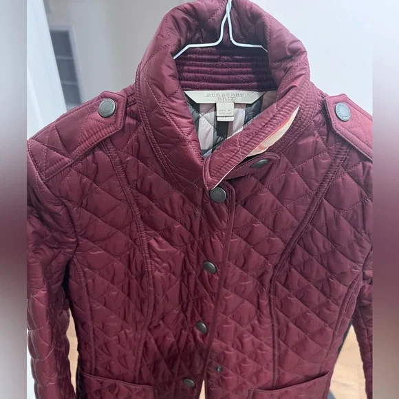 Burberry Diamond Quilted Jacket XS Maroon/Burgundy/Magenta